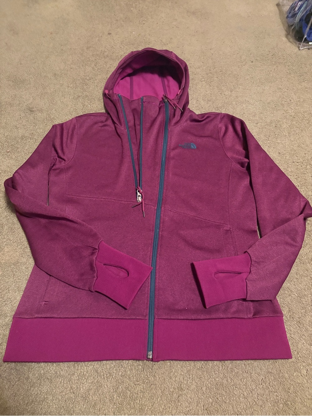 The North Face Women's Magenta Hooded Full-Zip Bomber Jacket